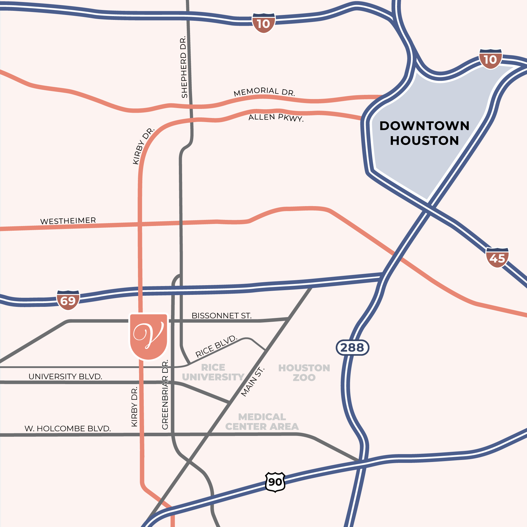 Village of Southampton Houston Map